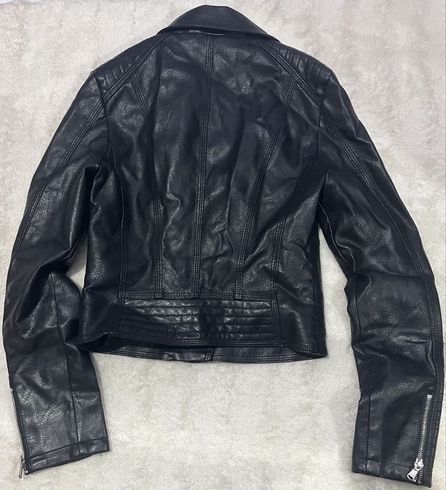 Дамско черно кожено яке Feihua