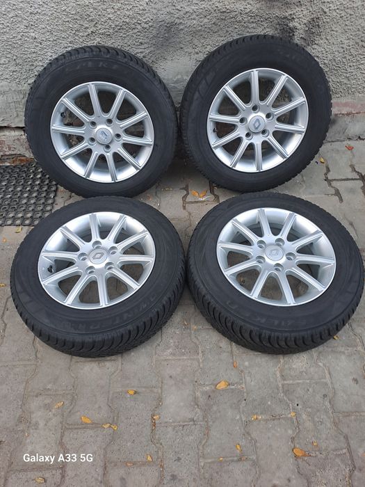 Set Roti Originale Renault :Jante Aliaj  5x114.3/15"cu Anvelope Iarna  Falken 195 /65R15 și roata rezerva