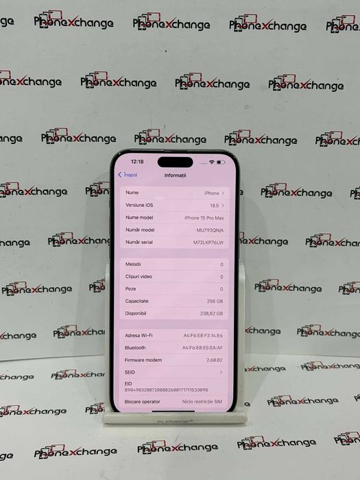 iPhone 15 Pro Max 256GB Natural Neverlocked 84%  46334