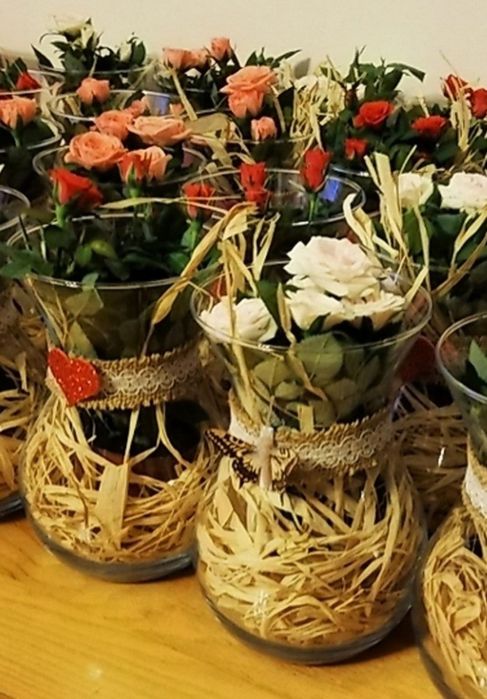 Орхидея или роза в стъклена ваза със специална декорация!!!