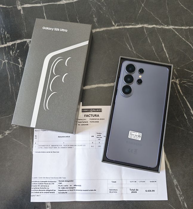 Samsung S26 Ultra Violet NOU Factură Garanție 2 Ani