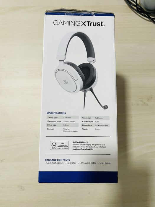 Căști PS4/PS5/PC - Trust Gaming GHXT 498W, Microfon Detașabil