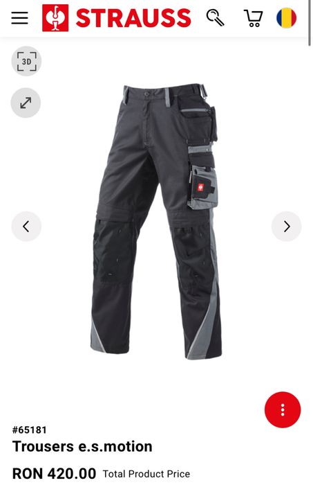 Engelbert Strauss Motion Trousers M EU50 UK34R mascot uvex snickers