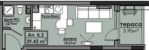 Продава се Едностаен апартамент в Бургас, Сарафово - 44 кв.м за 1091 €/кв.м - Снимка #1