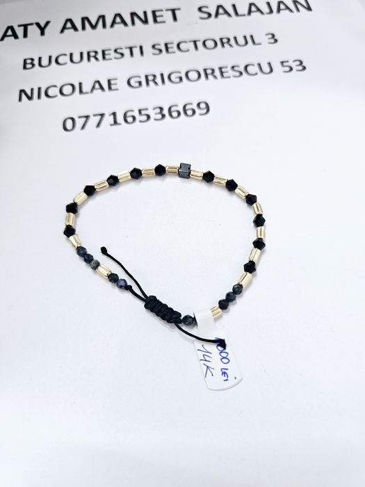 Vand bratara cu bilute din aur 14 k cod 816
