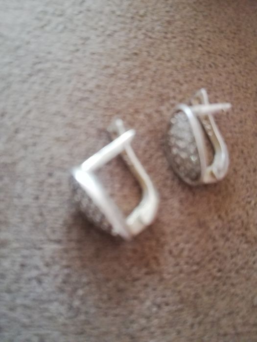 Сребърни обеци с пръстен