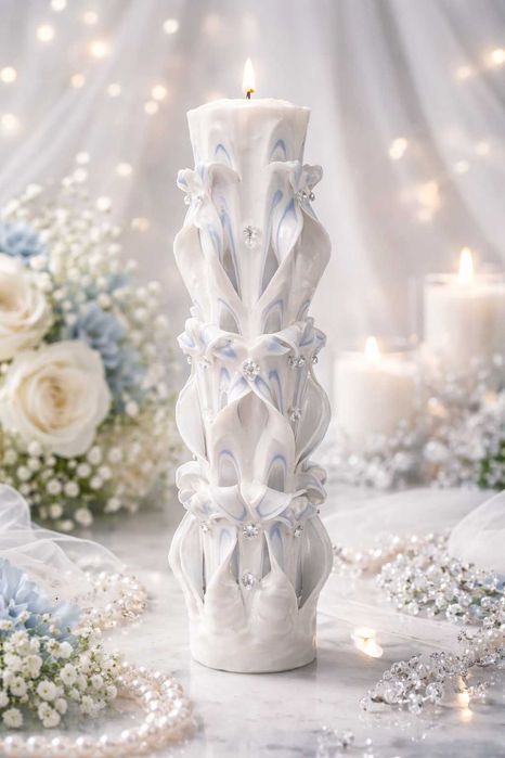 Lumanari nunta - Lumanare botez sculptata