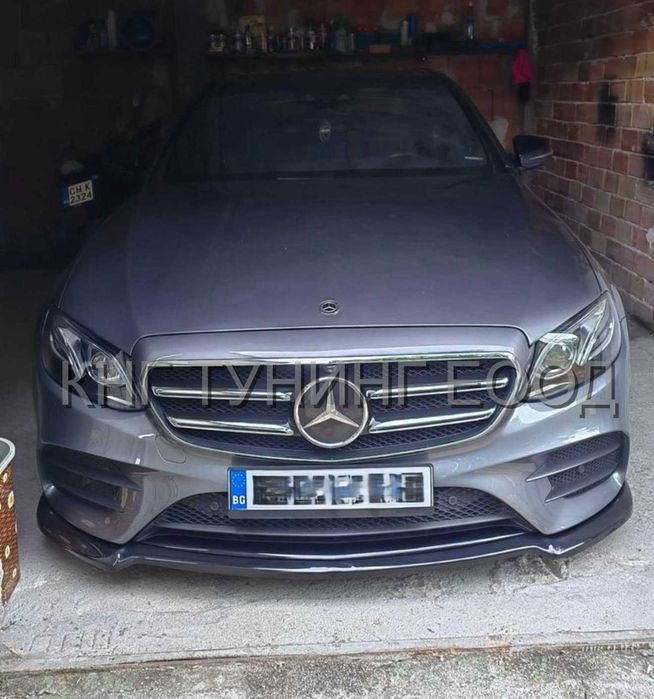 Преден лип спойлер за мерцедес в213 амг е класа / mercedes w213 amg lip spoiler e class / добавка за предна броня / нож