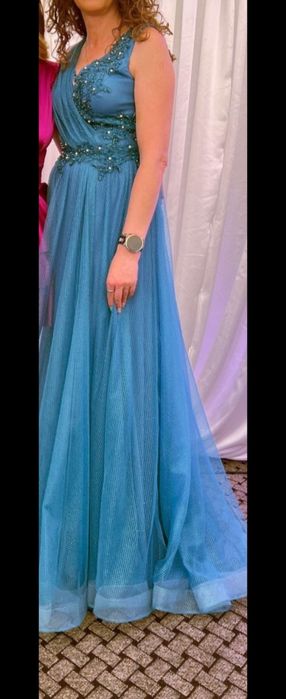Rochie de seara culoare turcoaz