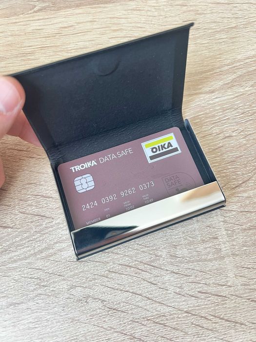 Калъф за карти / портфейл с RFID защита Troika Marble Safe, черен