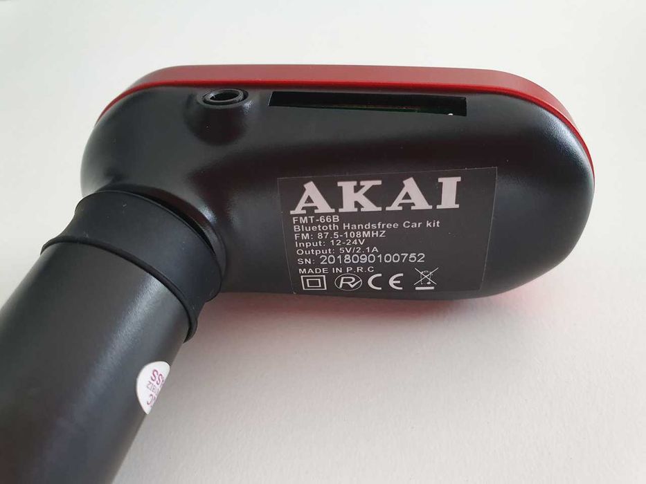 Modulator FM cu Bluetooth Akai FMT-66B (incarcator USB 5V 2.1A/ 10.5W)