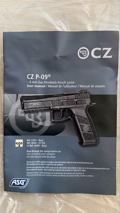 Pistol CZ P-09 GBB ASG (Manșon Metalic) Ca Nou