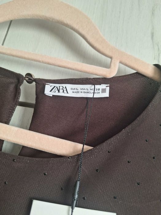 ZARA Рокля тюл с камъчета