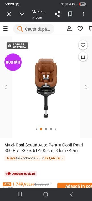 Scaun auto masina maxi cosi cu baza iso fix