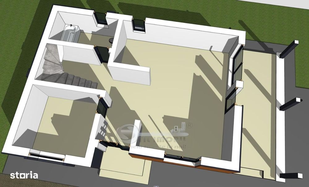 Teren cu autorizatie pentru vila 5 camere, 3 bai, P+1E, de vanzare in