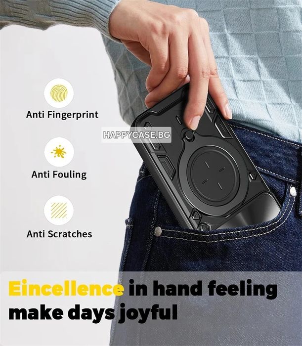 Xiaomi 17T Pro / 17T / GIANT RING Удароустойчив кейс гръб с пръстен