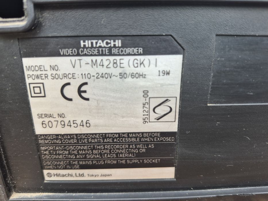 Vand video casette Recorder marca Hitachi model  VT M428E,Ltd japan