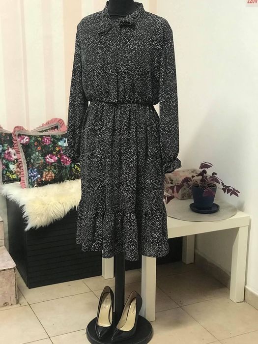 rochie noua din voal, la maneci si in talie elastic