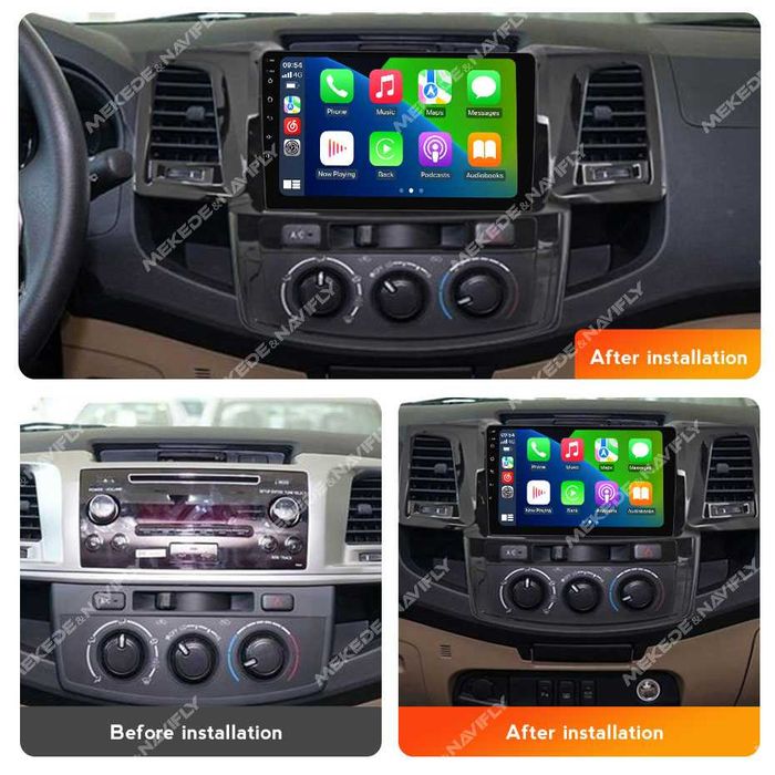 Navigatie Android 14 TOYOTA HILUX 2004-2014 1/8 Gb Waze CarPlay CAMERA