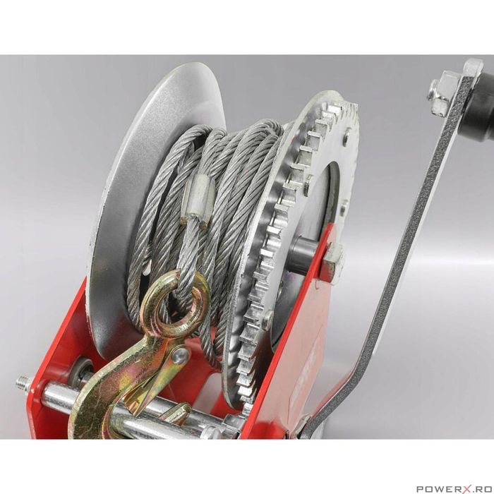 Troliu manual, vinci, 816 Kg, lungime calbu 10m, grosime cablu 4.8 mm,