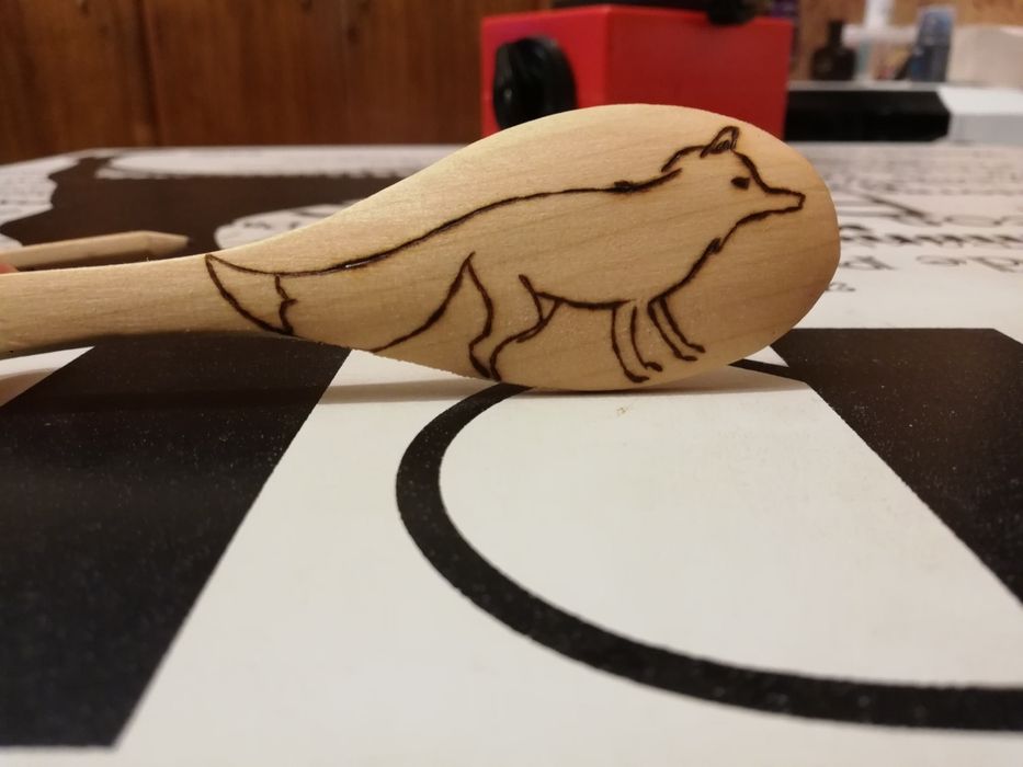 Handmade Ръчно рисувани с пирограф лъжица, книгоразделител