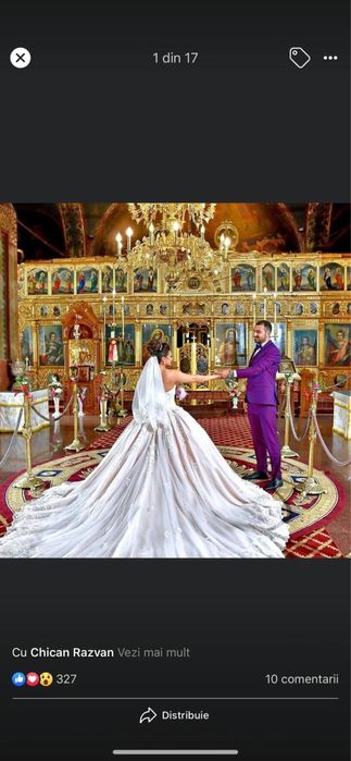 Rochie de mireasa Aryanna Karen culoare roz pal