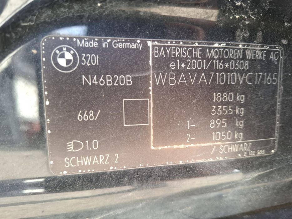 Elemente Caroserie BMW e 9o 32oi Sedan N46B20B  Schwarz Z