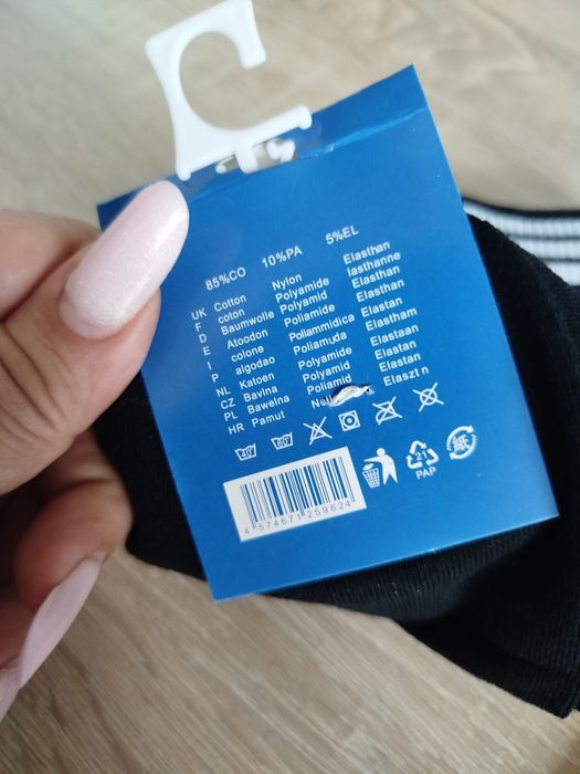 Șosete unisex adidas negre scurte din bumbac