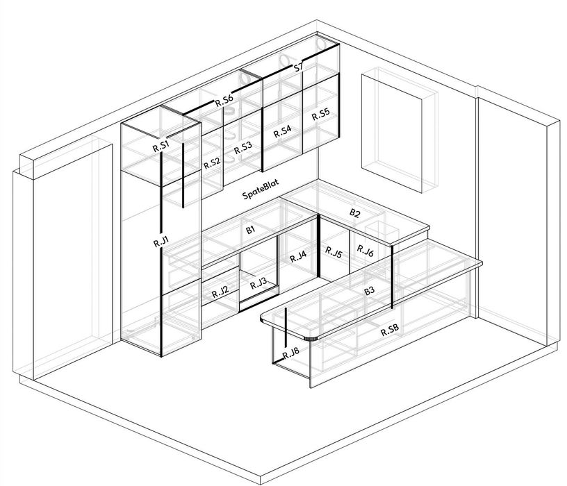 Servicii proiectare mobilier Polyboard – cote, feronerie, CNC DXF