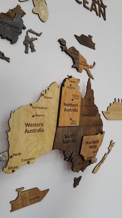 3D Yog‘och Dunyo Xaritalari, 3d karta mira, 3д карта мира