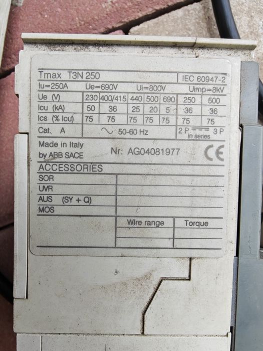 Întrerupător automat ABB Sace 200A