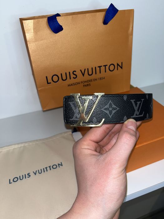 Curea Louis Vuitton Gold Logo Black Pattern