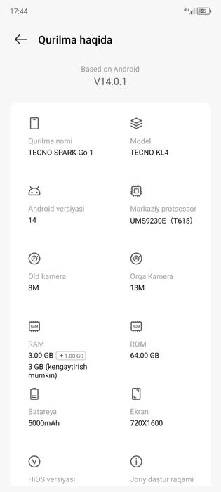 Spark TECNO telefo