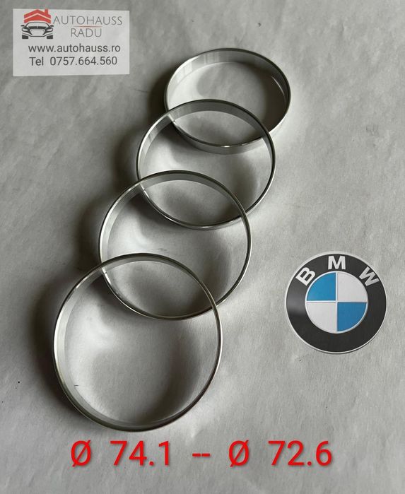 Inele centrare BMW 74.1 x 72.6 din Aluminiu pt jante Aliaj