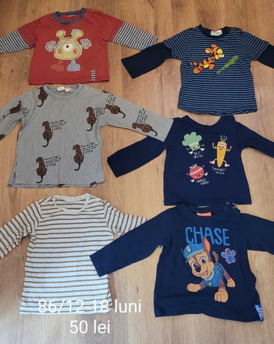 Loturi baieti marimea 86 sau 12-18 luni pantaloni bluze salopete etc