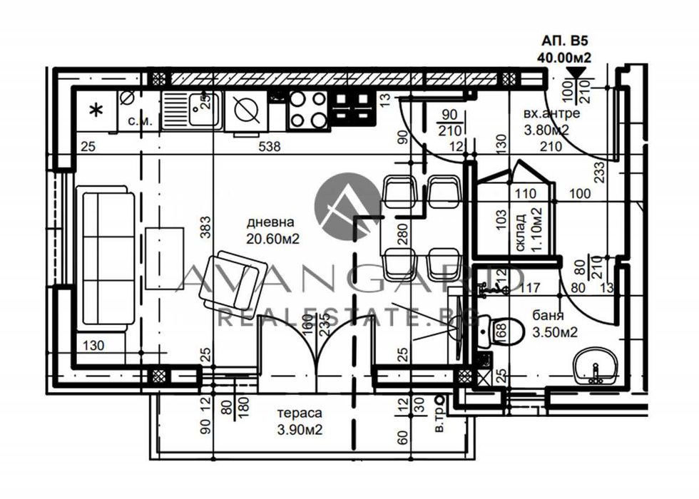 оф.25502 Едностаен апартамент/ Прослав