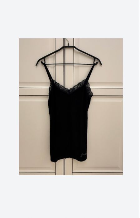 Top/ maiou negru Guess cu dantela, S