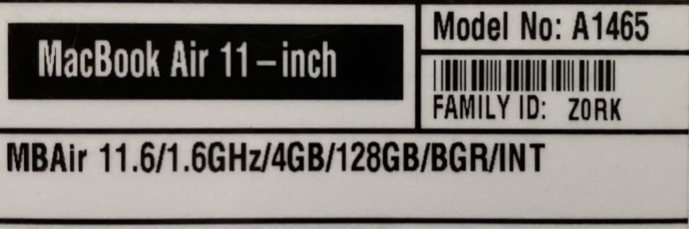 MacBook Air 11-inch (A1465) 128 Gb