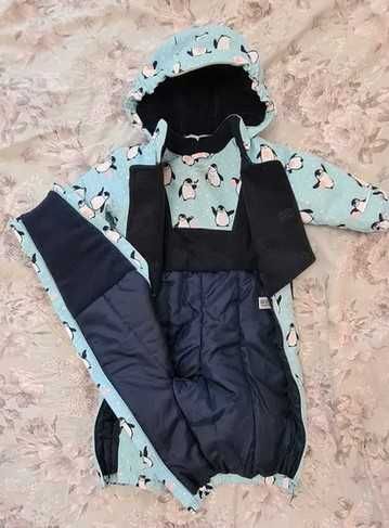 Combinezon schi/Salopeta de iarna, calduroasa cu gluga - 74cm