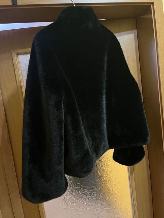 Кожено черно палто