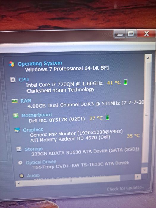 Vand laptop pentru piese Dell Studio XPS 1645