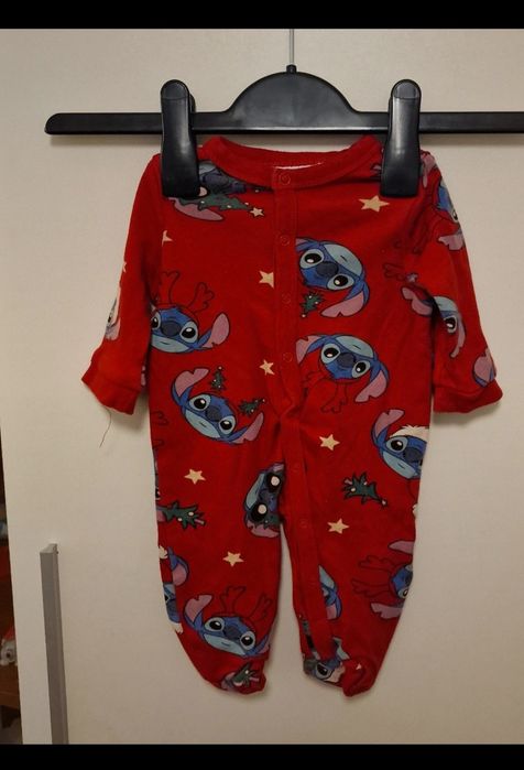 Salopeta stitch 0-3luni  tematica Crăciun 56-62