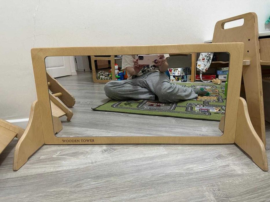 Зеркало монтесори напольное для малыша, мобиль