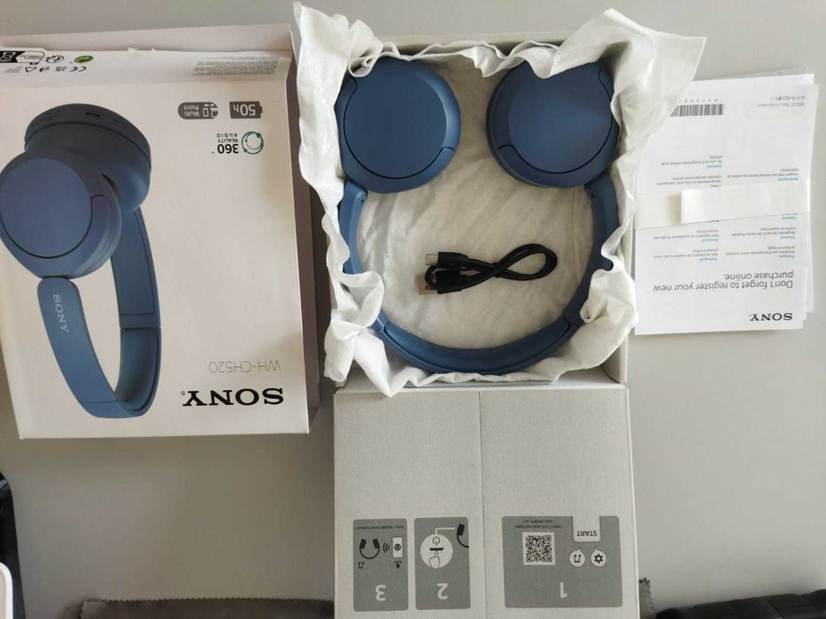 Продавам НОВИ Sony WH-CH520 (син цвят) – безжични слушалки!