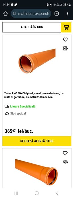 Teava canalizare 250 SN4 6ml