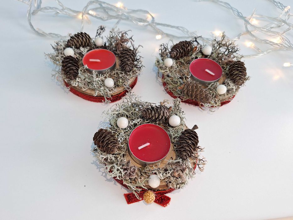 Коледни свещници, ръчно изработени