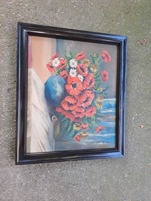 tablou pictura pe pfl 56/66 cm semnat datat 1951