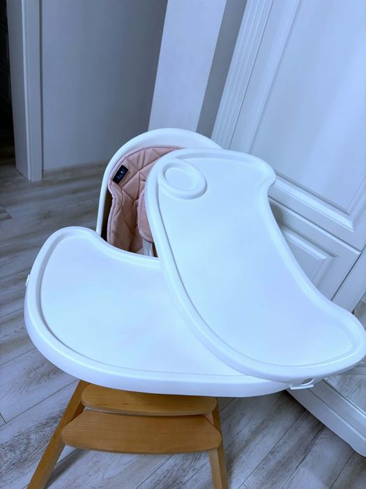 Scaun de masa 3 in 1 Juju Eat&Twist, rotativ 360 grade, Roz