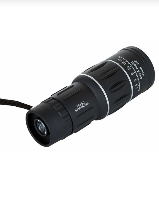 Monoclu 16x52 cu lupă – până la 8000 m, culoare neagră, NOU