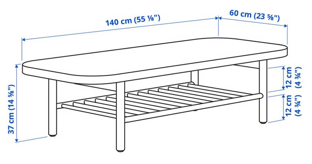 Masuta cafea IKEA LISTERBY, noua, nefolosita, culoare crem, stejar